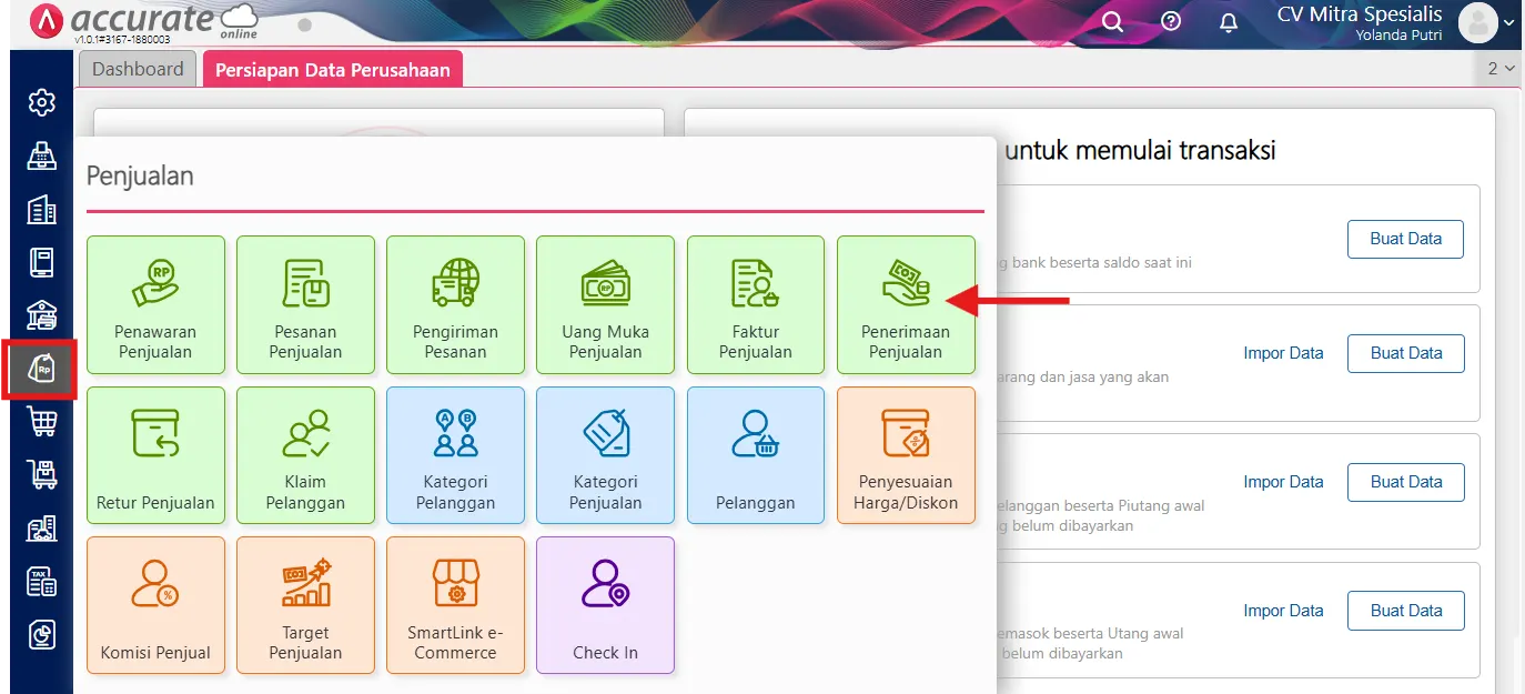 fitur penerimaan penjualan Accurate Online